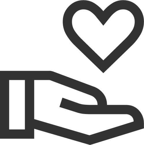 heart and hand icon