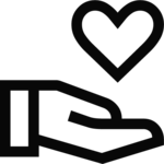 heart and hand icon